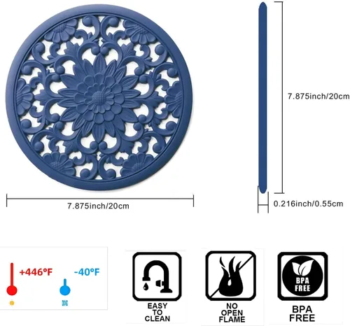 Vista 2 de Salvamanteles de silicona para platos calientes, mesa, encimera, antideslizantes, resistentes al calor, salvamanteles modernos para tetera