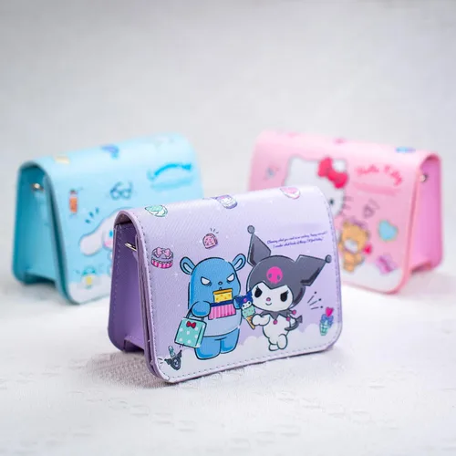 Vista 7 de Eiodlulu Bolso cruzado de gatito de dibujos animados Kawaii Cat Phone Monedero para perro Monedero para Niñas Niños Mujeres, Púrpura, dibujos