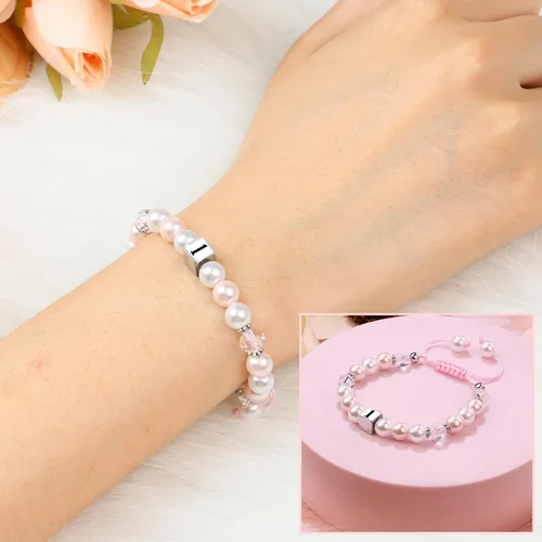 Vista 9 de Sereney Regalos de cumpleaños para niñas, pulseras de cuentas hechas a mano rosa para adolescentes