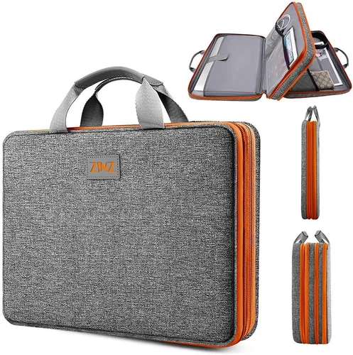 Vista 8 de ZINZ - Funda para portátil de 13 pulgadas con funda expandible, maletín protector de computadora con múltiples bolsillos, compatible con MacBook