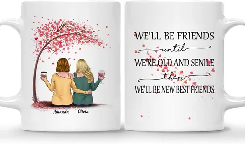 Vista 11 de Gossby - Taza de café personalizada para mujer, 2 unidades, con nombres personalizados Taza personalizada para dos mujeres, taza de café