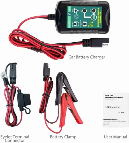 Vista 5 de Mantenedor de batería de 12V con carga lenta para motocicleta Harley Davidson y coche
