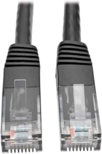 Vista 3 de Tripp Lite Cable de conexión moldeado Gigabit Cat6 Cat5e RJ45 M/M 550MHz Negro