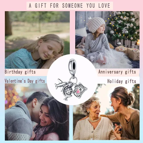 Vista 154 de LNQOBU Happy Life - Colgante para pulseras de abalorios, plata de ley 925 para mujer (con un espaciador de cuentas)
