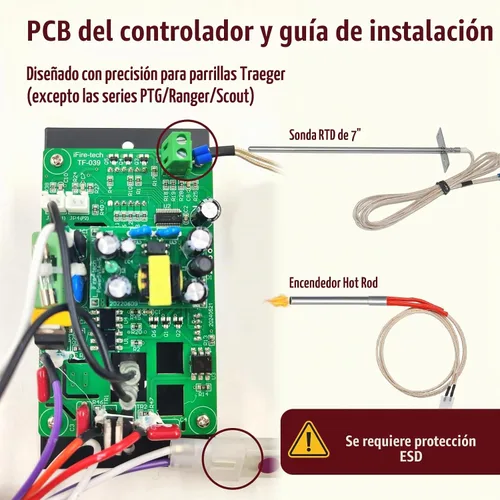 Vista 9 de Kit de controlador para Traeger BAC236, BAC365, BAC283, etc. (sin puertos de sonda de temperatura) - Compatible con Bronson 20, Pro 22/34, Texas