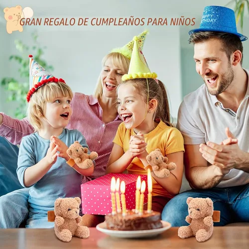 Vista 5 de Ceenna - 16 pulseras de animales de peluche para niños, color marrón