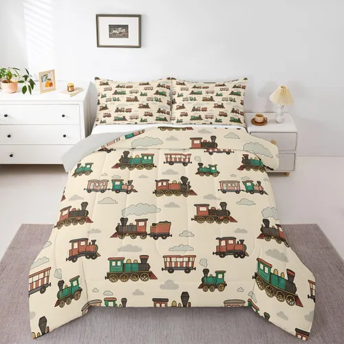 Vista 20 de Feelyou Juego de edredón de coche de carreras, tamaño individual, juego de ropa de cama de coche deportivo de velocidad para niños y niñas, edredón