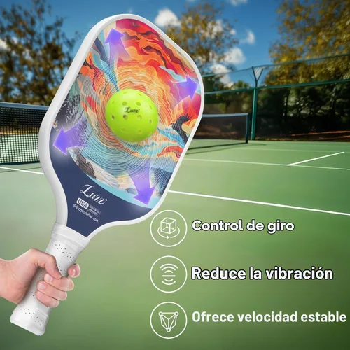 Vista 5 de [Usado] LUZZ Pickleball Paddles, T700 Carbon Fiber Pickleball Paddle Sandblasted Surface with Honeycomb Core Pickle Ball Rackets for Beginners UN