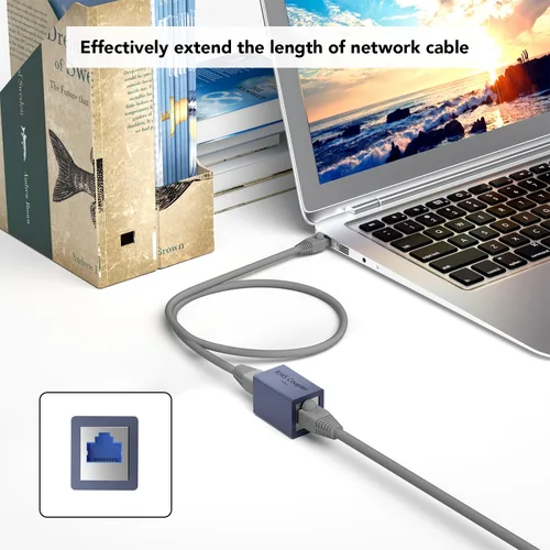 Vista 6 de Dingsun Acoplador RJ45, extensor Ethernet de 10 Gbps hembra a hembra acoplador Ethernet para CAat8/Cat7/Cat6/Cat6A/Cat5/Cat5e (paquete de 2)