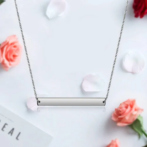 Vista 6 de Collar de barra de oro múltiple para mujer, collar con colgante de barra verticalhorizontal, collar de cadena ajustable, joyería para adultos