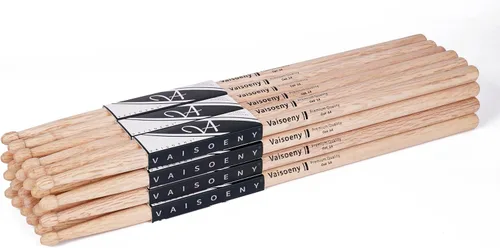Vista 8 de Baquetas de madera de roble 2B con punta ovalada, 12 pares Durable Heavy Oak Drumsticks for Drums. Classic 2B Size for Metal & Hard rock