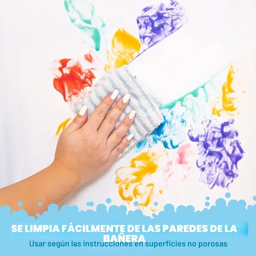 Vista 6 de Tub Works® Jabón de Pintura de Bañera, Juguetes de Baño, Pack Clásico de 6 No Tóxico Pintura de Bañera Lavable para Pintar con los Dedos