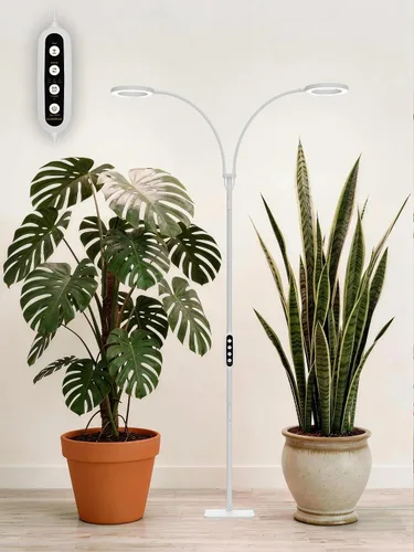 Vista 10 de GLOWRIUM Luces de cultivo para plantas de interior, lámpara de pie LED de espectro completo con soporte de altura y ángulo ajustables, luz