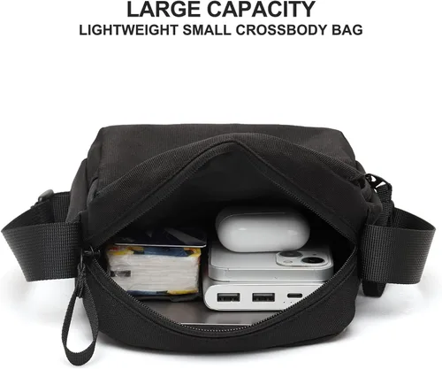 Vista 3 de WEPLAN Bolso cruzado para hombre, mini bolso de hombre, bolso de hombro de mensajero de viaje para hombre, bolsas laterales pequeñas para hombre