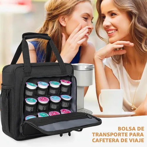Vista 6 de Bolsa de transporte OUUTMEE para cafetera compatible con Keurig K-Mini o K-Mini Plus, bolsa de almacenamiento portátil para cafetera de una sola
