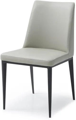 Vista 4 de Whiteline Modern Living Carrie - Silla de comedor con marco de base de acero recubierto de piel sintética negra Negro