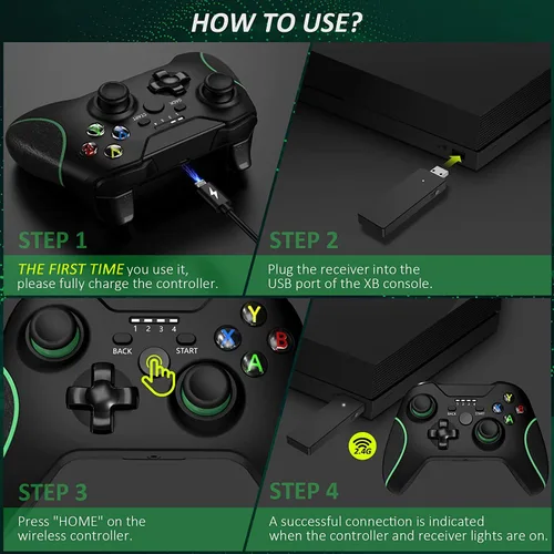 Vista 6 de 2.4G Wireless Controller Replacement for Xbox One Controller Game Controller for Xbox oneXbox one SXbox one X Wireless Controller Gamepad Joystick