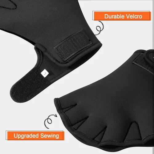Vista 3 de TAGVO Guantes acuáticos para ayudar a la resistencia de la parte superior, guantes de natación con dedos palmeados y buena costura, sin