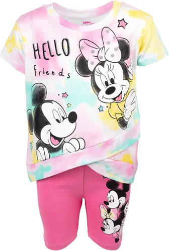 Vista 2 de Disney Minnie Mouse Mickey Mouse - Camiseta corta con diseño de nudo para niñas