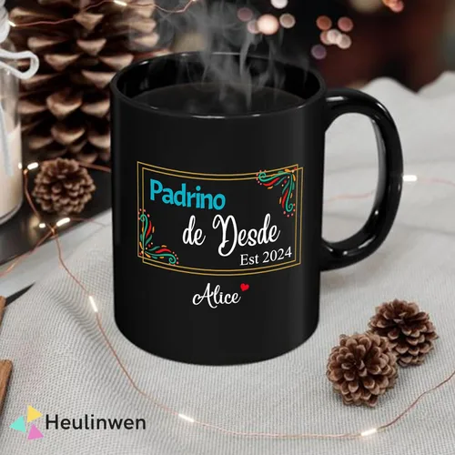Vista 5 de Padrinos De Bautizo Propuesta Set 2 Tazas Café 11Oz, Quieres Ser Mis Padrinos De Bautizo, Quieres Ser Mi Madrina est 2024, Dios Padrinos Presenta