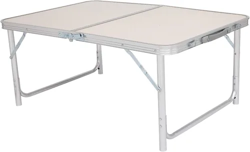 Vista 5 de Mesa plegable de aluminio, mesa de picnic para campamento, mesa rectangular portátil de altura ajustable, mesa ligera multiusos para fiestas, playa