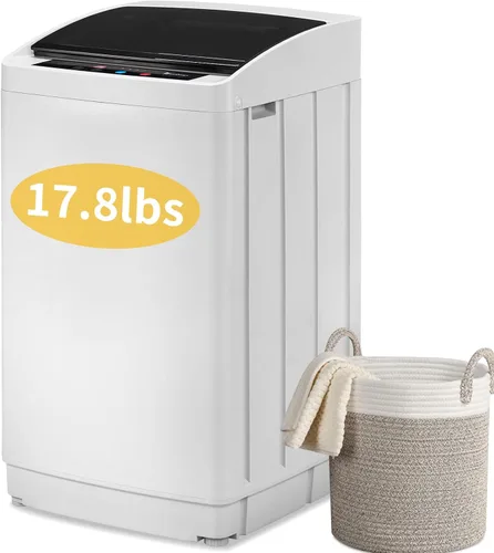 Vista 9 de Lavadora portátil de 15.6 libras / 7.08 kg, lavadora de lavandería completamente automática con tambor de acero inoxidable, lavadora compacta