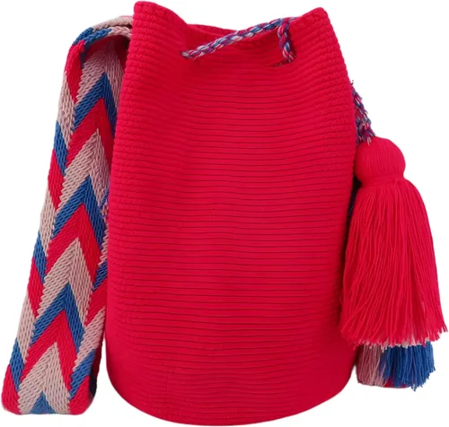 Vista 6 de WAYUU bags plain color Colombian handmade crossbody mochila colorful strap ship from Colombia