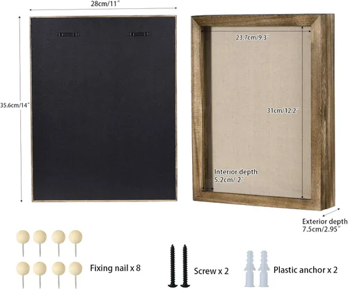 Vista 5 de Love-KANKEI Bundle - Caja de sombra 11x14 negro carbonizado, caja de sombra 8x10 natural