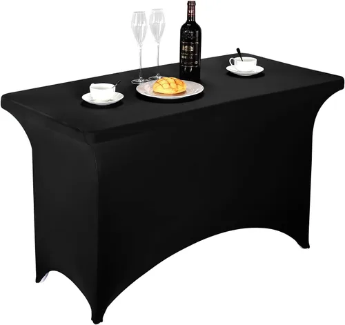 Vista 32 de LZY Mantel de mesa elástico ajustable de elastano para mesa plegable de 4, 6 o 8 pies, mantel rectangular de cóctel, perfecto para fiestas o Manzana