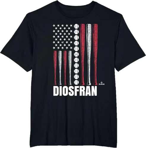 Vista 14 de Baseball American Flag Diosfran Cabeza Prospect Baseball Fan T-Shirt