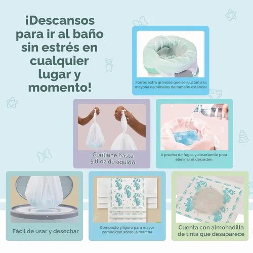 Vista 3 de Kalencom Forros universales para orinal - Forros desechables para orinal para niños pequeños (universal, 36, cuenta)