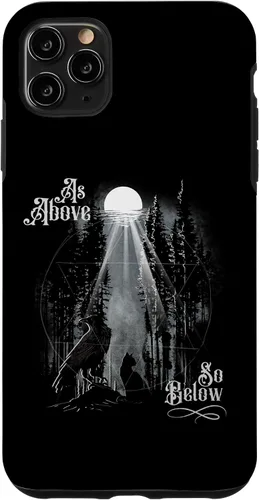 Vista 13 de Funda para iPhone 16 para hombre como arriba tan abajo Wiccan Pagan Tree of Life Crow Cat Case