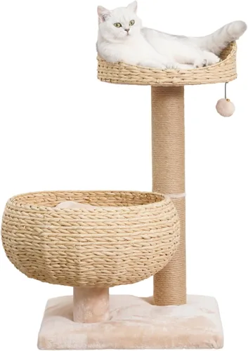 Vista 10 de PetPals tazón de cuerda de papel color natural con posadero para gato Beige Marrón
