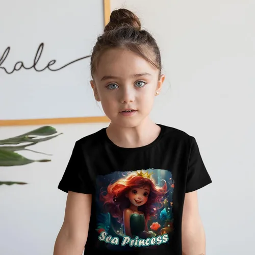 Vista 2 de Sea Princess Kids' T-Shirt - Birthday Present Ideas - Unique Mermaid Presents