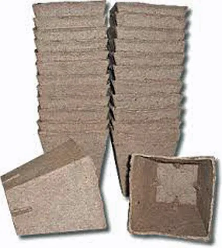 Vista 3 de Jiffy Pot, cuadrado individual, 3.0 "x 3.0", paquete, macetas, 10 celdas, biodegradable
