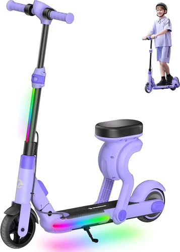 Vista 12 de ECOROAD 2-in-1 Kids Electric Scooter EK8,200W Motor & 9 Miles Range Negro