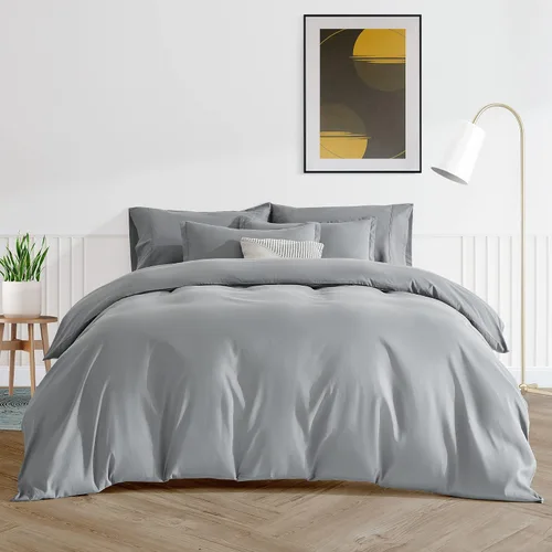 Vista 2 de Sonive Juego de funda de edredón matrimonial/queen, ropa de cama súper suave y transpirable, microfibra de doble cepillado, 3 piezas con cierre