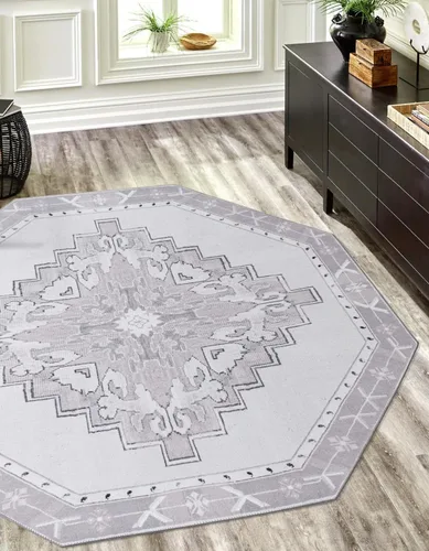 Vista 45 de Unique Loom Timeless Collection - Alfombra de área - Thomas (2' x 3' 1" ovalada, negro y blanco/gris)