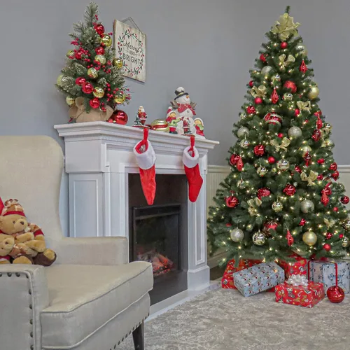 Vista 5 de National Tree Company Árbol de Navidad de abeto de North Valley sin 1,346 puntas, incluye soporte, artificial, verde