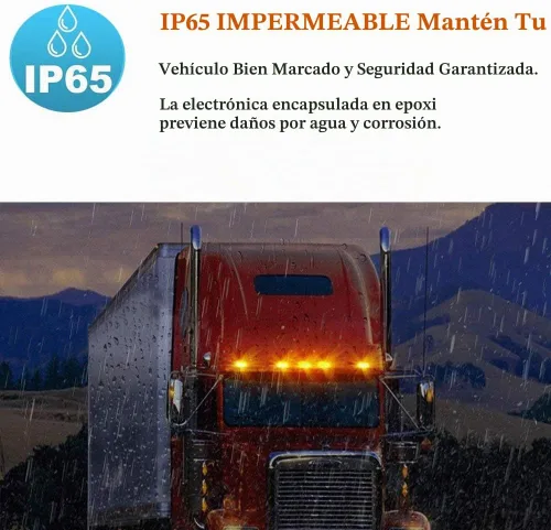 Vista 7 de 6 luces LED ámbar para cabina compatibles con camiones pesados Freightliner Volvo