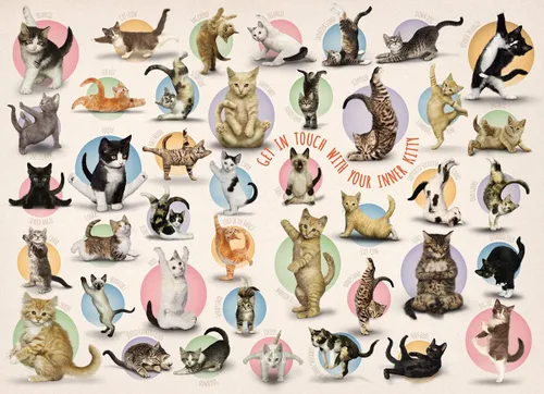 Vista 2 de EuroGraphics Rompecabezas de gatitos de yoga