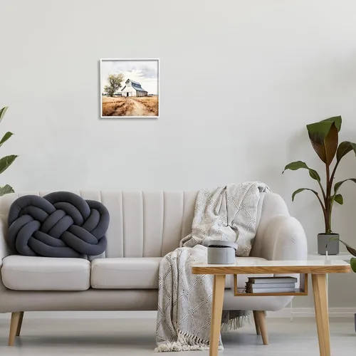 Vista 3 de Stupell Industries Arte giclée enmarcado de paisaje de granero de granja de Ray Powers Enmarcado en blanco
