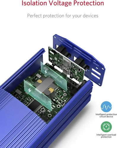Vista 3 de Inversor de corriente DC 12 V a 110 V AC convertidor (azul)