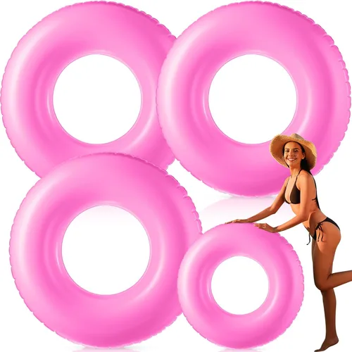 Vista 8 de Gemscream Jumbo Inflatable Pool Float 47.24 Inches Swimming Ring Pool Floats White Inflatable Float Tube for Adult Summer Vacation Beach River