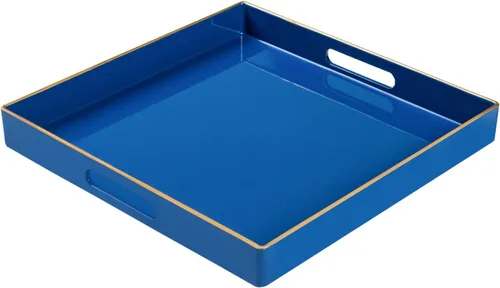 Vista 22 de MAONAME Juego de 2 bandejas decorativas rosadas, bandeja ovalada con asas
