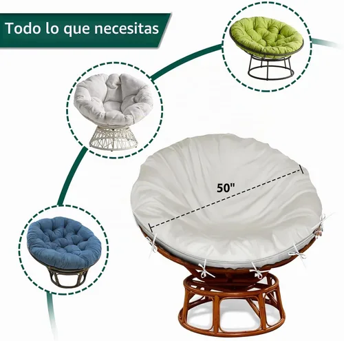 Vista 2 de Funda de cojín Papasan para exteriores solo para 40 a 50 Beige