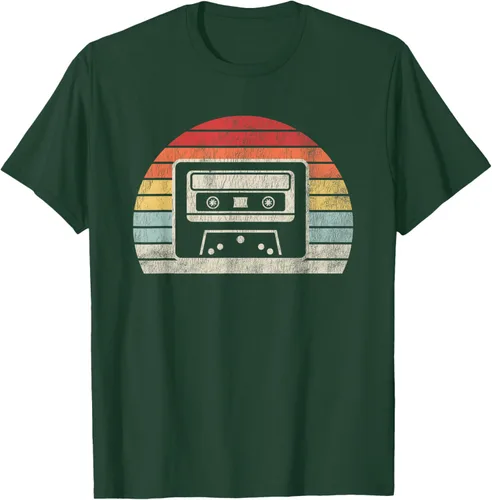 Vista 39 de Retro Cassette Tape 80s 90s Nostalgia T-Shirt Negro