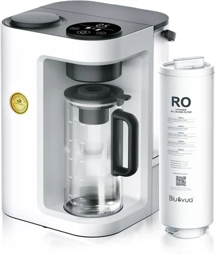 Vista 8 de Bluevua RO100ROPOT-LITE Sistema de filtro de agua de ósmosis inversa para encimera, purificación de 5 etapas, proporción de puro a drenado de 3:1