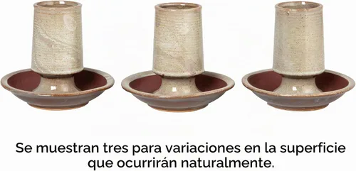 Vista 3 de Porta cerillas de gres con placa de mecha, esmaltado reactivo, gris (cada uno puede variar)