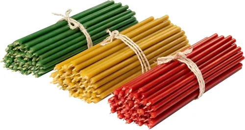 Vista 13 de Diveevo Velas de cera de abeja eclesiásticas - 50 uds. Velas rituales I de 6.3 pulgadas, Ø-0.2 in I 30 min Tiempo de combustión Amarillo, rojo